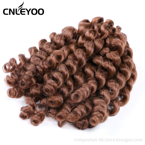 Mixed Light Brown Wand Curl Crochet Hair 8 Inch Jamaica Bounce Crochet Braids For Women